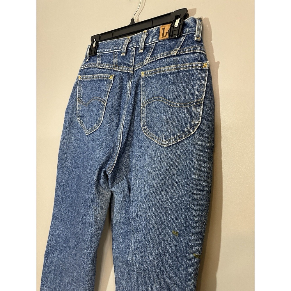 Vintage 90s Lee Jeans Women's Size 6 High Waist Mom Tapered Denim *See Meas - Picture 14 of 14